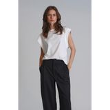 Lufian Valery Kadın T-Shirt Regular Fit,%100 Pamuk, Ekru, XS
