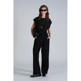 Lufian Valery Kadın T-Shirt Regular Fit,%100 Pamuk, Siyah, S Beden