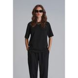 Lufian Veronica Kadın T-Shirt Regular Fit,%95 Pamuk%5 Elastan, Siyah, S Beden