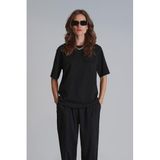 Lufian Veronica Kadın T-Shirt Regular Fit,%95 Pamuk%5 Elastan, Siyah, XS