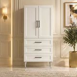 Lugano Çok Amaçlı Dolap 60 Cm 2 Kapak 3 Çekmece Lake Saf Beyaz Ral 9010 - Çok Amaçlı Kiler Dolabı
