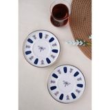 Lugga Tabak Evi Porselen Acem Zade Lacivert 2 Kişilik Çay Tabağı 11,8cm 2 Li - Çok Renkli