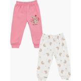 Luggi Baby Beli Lastikli Kız Bebek Pijama Alt 2'li - Pembe - 6 - 9 Ay