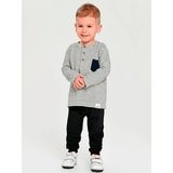 Luggi Baby Bisiklet Yaka Baskılı Erkek Bebek Sweatshirt ve Eşofman Alt 2'li Takım - 3 - 4 Yaş - Lacivert