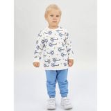 Luggi Baby Bisiklet Yaka Baskılı Erkek Bebek Sweatshirt ve Eşofman Alt 2'li Takım - 3 - 4 Yaş - Mavi