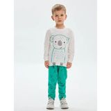 Luggi Baby Bisiklet Yaka Baskılı Erkek Bebek Sweatshirt ve Eşofman Alt 2'li Takım - 3 - 4 Yaş - Yeşil