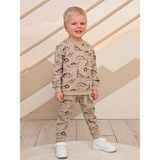 Luggi Baby Bisiklet Yaka Baskılı Erkek Çocuk Sweatshirt ve Eşofman Alt 2'li - 4 - 5 Yaş - Kahverengi