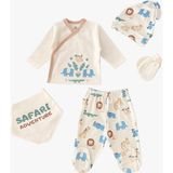 Luggi Baby Erkek Bebek Hastane Çıkış Seti 5 Li - Yenidoğan - Ekru
