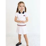 Luggi Baby Gömlek Yaka Kısa Kollu Kız Bebek Elbise - 3 - 6 Ay - Beyaz