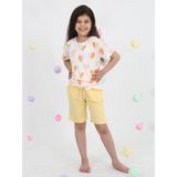 Luggi Baby Kız Çocuk Kalp Desenli Şortlu Takım 2-7 Yaş Sarı - 6 - 7 Yaş
