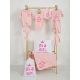 Luggi Baby Yenidoğan Baskılı Hastane Çıkış Seti 10LU Kız Çocuk - Pembe