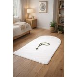 Lugmo Seccade Namaz Halısı Yıkanabilir Kaymaz Taban Peluş 70x120 CM Beyaz