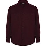 Lugon Erkek Çift Cep Kışlık Kaşmir Gömlek - Bordo - XL