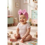 Lui Baby Kız Bebek Çocuk Fiyonk Bağlamalı Pamuklu Esnek Yumuşak Saç Bandı