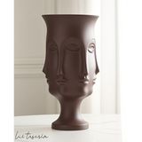 Lui Tasarım Kahverengi Ayaklı Vazo Trend Bohem Buddha Büyük Xl Boy 32 cm Seramik Kahverengi Vazo