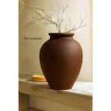 Lui Tasarım Kahverengi Dokulu Vazo Stoneware Modern iskandinav tarzPOTA Ev dekorasyon toprak El yapımı