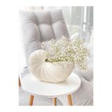 Lui Tasarım Krem Rengi Snail Salyangoz Vazo XL Boy 25*17 cm Seramik Modern Şık vazo Dekorasyon Salon Ev Otel