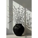 Lui Tasarım Siyah Dokulu Vazo Stoneware Modern iskandinav tarz ALYA Ev dekorasyon toprak El yapımı 28*26 Cm