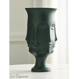 Lui Tasarım Yeşil Ayaklı Vazo Trend Bohem Buddha Büyük XL Boy 32 CM Seramik Yeşil Vazo