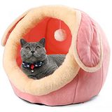LuiceABC İç Mekan Kediler için Kedi Yatağı, Yumuşak Yıkanabilir Kedi Evi Mobilyası, Yavru Kedi Yavrusu için Sevimli Evcil Hayvan Yatakları (Pembe)