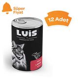 Luis 12x400 gr Parça Kuzu Etli Soslu Kedi Konservesi