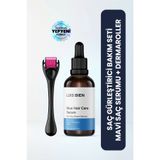 Luis Bien Mavi Saç Bakım Serumu 50 ml + Dermaroller Set | Derma Roller | Titanyum Dermaroller | Yüz Dermaroller | Mikro İğneleme | Dermapen Alternatifi | Cilt Bakım Aleti | 0.5 Mm Dermaroller
