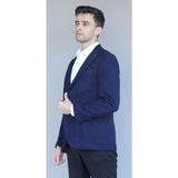 Luisero Vad Lacivert Petek Dokulu Erkek Blazer Spor Ceket - 46 - 6 Drop