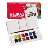 Lukas Studio Suluboya Set 12 x 1/2 Tablet Renkli Boyalar Lkt-6855 Ölçülerle