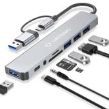 LUKCOZMO USB Hub USB C Hub USB Bölücü 7'si 1 Arada USB Genişletici 4 USB Bağlantı Noktalı 1 USBC Bağlantı Noktası TF/SD Kart Okuyucu Ses Çıkışı MacBook/Pad Pro/Dell/HP Dizüstü Bilgisayar/Telefonlarla Uyumlu…