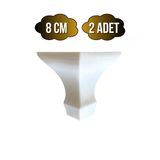 Lükens Beyaz 8Cm Plastik Ayak Mobilya Masa Ve Dolap Ayağı(8Cm)(Beyaz) Beyaz 8Cm 8Cm - 2 Adet