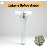Lukens Beyaz Gümüş Sehpa Masa Ayakları 40 Cm Plastik Ayak Mobilya Zigon Çay Orta Sehpası Ayağı Sehpa