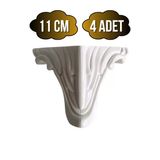 Lükens Desenli 11Cm Plastik Ayak Mobilya Masa Ve Dolap Ayağı(Beyaz)(11Cm) Beyaz 11Cm 11Cm - 4 Adet