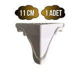 Lükens Şeritli 11Cm Plastik Ayak Mobilya Masa Ve Dolap Ayağı(Beyaz)(11Cm) Beyaz 11Cm 11Cm - 1 Adet