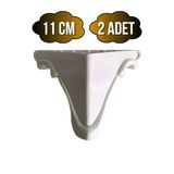 Lükens Şeritli 11Cm Plastik Ayak Mobilya Masa Ve Dolap Ayağı(Beyaz)(11Cm) Beyaz 11Cm 11Cm - 2 Adet