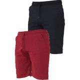 Lukitus 2 Iplik Örme Pamuklu Erkek Şort 2 Adet - Siyah - Bordo - 2XL