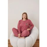 Lukitus Battal Büyük Beden İnterlok Kadın Pijama Takımı