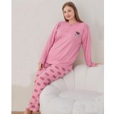 Lukitus Büyük Beden Battal Pamuk Kadın Pijama Takımı