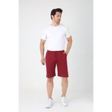 Lukitus Erkek Pamuklu Basic Şort - Bordo - 2XL