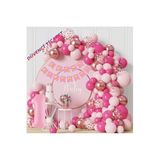 Lüks 1 Yaş Doğum Günü Balon Seti Fuşya Makaron Pembe, 6576546556565