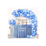 LÜKS 1 YAŞ DOĞUM GÜNÜ MAVİ BALON ZİNCİR SET