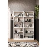 Lüks 10 Raflı Ev Ofis Kitaplık %100 Mdf Modern Dekoratif Kütüphane Kitaplık K003 Beyaz