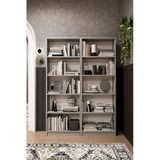 Lüks 10 Raflı Ev Ofis Kitaplık %100 Mdf Modern Dekoratif Kütüphane Kitaplık K003 Kül Gri