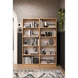 Lüks 10 Raflı Ev Ofis Kitaplık %100 Mdf Modern Dekoratif Kütüphane Kitaplık K003 Safir Meşe