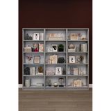 Lüks 15 Raflı Ev Ofis Kitaplık %100 Mdf Modern Dekoratif Kütüphane Kitaplık K004 Kül Gri