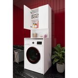 Lüks 2 Kapaklı Çamaşır Makinesi Dolabı %100 Mdf 2 Kapaklı Çok Amaçlı Banyo Dolabı Bd01 Beyaz