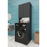 Lüks 2 Kapaklı Çamaşır Makinesi Dolabı %100 MDF 2 Kapaklı Çok Amaçlı Banyo Dolabı BD01