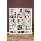 Lüks 24 Raf Ayarlanabilir Ev Ofis Kitaplık %100 Mdf Dekoratif Kütüphane Kitaplık K20