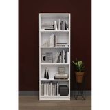 Lüks 5 Raflı Ev Ofis Kitaplık %100 Mdf Modern Dekoratif Kütüphane Kitaplık K002 Beyaz