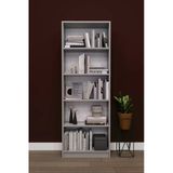 Lüks 5 Raflı Ev Ofis Kitaplık %100 Mdf Modern Dekoratif Kütüphane Kitaplık K002 Kül Gri
