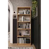 Lüks 5 Raflı Ev Ofis Kitaplık %100 Mdf Modern Dekoratif Kütüphane Kitaplık K002 Safir Meşe